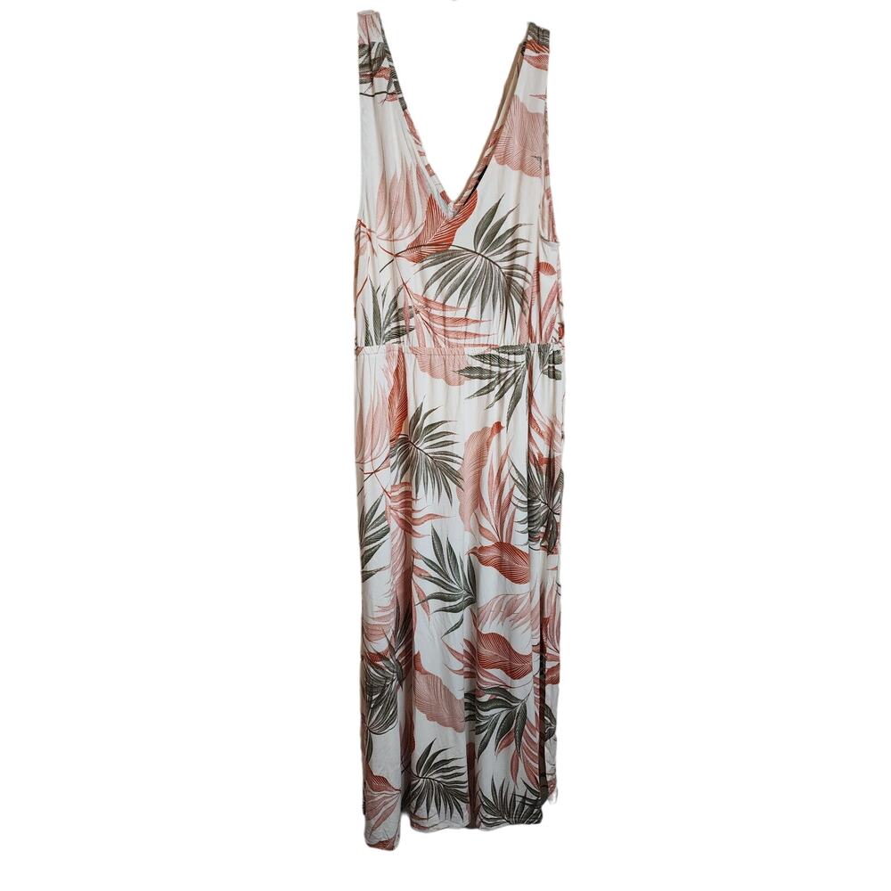 Tahari Sleeveless Maxi Dress, Tropical Print, NWT, 1X